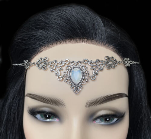 Gothic Victorian Medieval Bridal Wedding Silver Headpiece Circlet Crown Jewelry - Picture 23 of 34