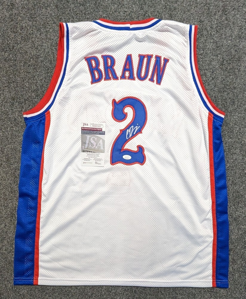 Kansas Jayhawks Christian Braun Autographed Signed Custom Jersey JSA COA