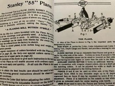 Stanley Tools Early Plane Instruction Guide Booklets  55, 444, 50 and 45  Copy