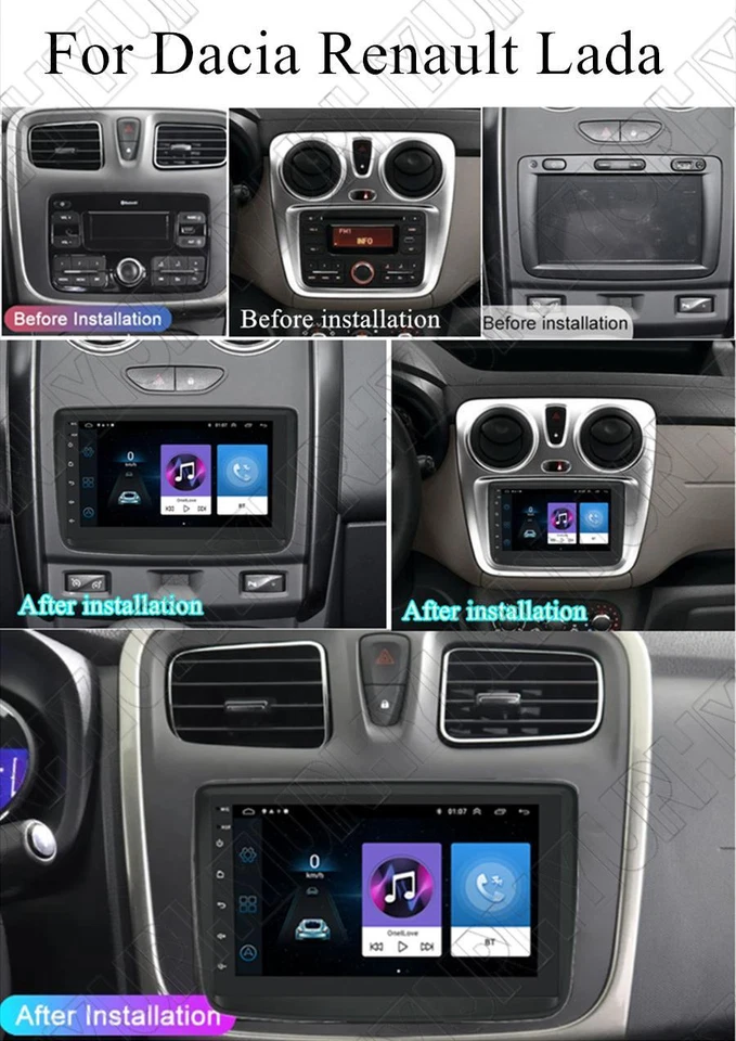 Radio estéreo GPS Android 11.0 de 7" para Renault Captur Dacia Logan Dokker 2013-2017 Foto 3 de 4