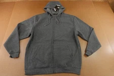J Come Mens 2XL Charcoal Heather Fleece Pocketed Full Zip Hooded Sweatshirt NWT