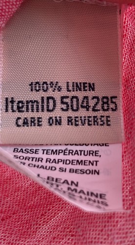 Womens L L Bean Washable Linen Splitneck Tunic Blouse Red Size XL - Picture 4 of 5