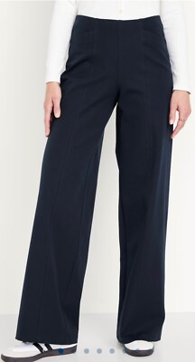 Old Navy Pull On Wide Leg Pixie Pants Size S- Navy- NWOT