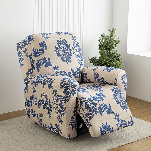 Printed stretch recliner cover, side pockets, home decor protection, stylish - Picture 33 of 62