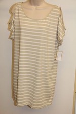 NWT Michael Kors Swimsuit Cover Up Dress Tunic Size S Sand Shoulder