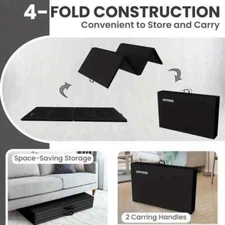 M HI-Mat, Folding Exercise Mat 2" Thick Aerobics hm1 Black 2 ft X 5.5 ft