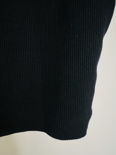 Superdry Crop T-shirt Size 14 / US10 Fitted Ribbed Black Organic Cotton Tee - Picture 6 of 7