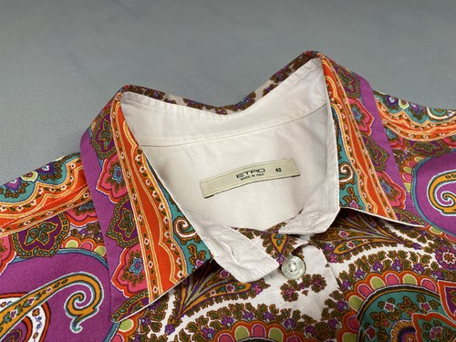 Women's ETRO Multicolor Paisley Ornament Collared Blouse/Shirt size 42 - 第 6/13 張圖片