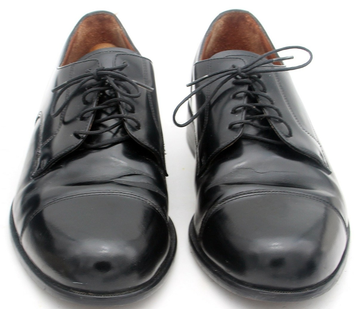 BOSTONIAN | Men’s 7M Black Leather Akron Cap Toe Oxford Dress Shoes Vintage Bostonian Cap Toe Oxford Shoes: Black Leather Dress  main image 2