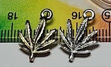 3 Pcs. Marijuana Leaf Charms Pendants Cast Fine Pewter