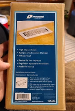 Accord 4" x 10" Floor Register - High Impact Resin w/Adjustable Damper - White