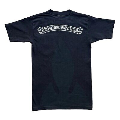 【クロムハーツ】Chrome Hearts Scroll Logo T-Shirt Black 人気 Vintage Chrome Hearts Black scroll logo tee Size S | eBay