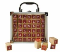 Stempel Set Abc & Zahlen 42-Teilig Holzstempel Im Koffer