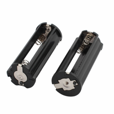2Pcs Black Battery Holder for 3 x 1.5V AAA Batteries Flashlight Torch
