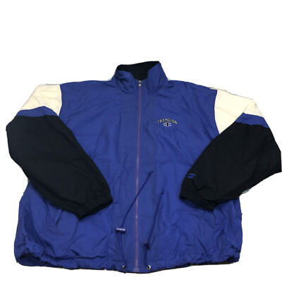 Vintage Champion Track Windbreaker Jacket Zip Up 100% Nylon Retro Look Sz XL