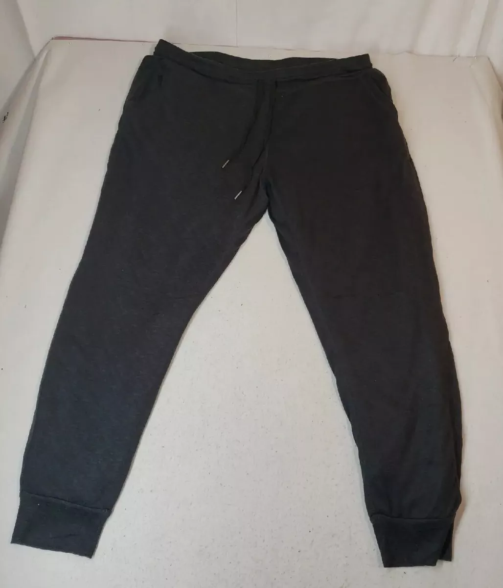 Sz 2X Men's Sherpa Lined Pants. Workout Sweatpants 28 Inseam. New Black  Joggers