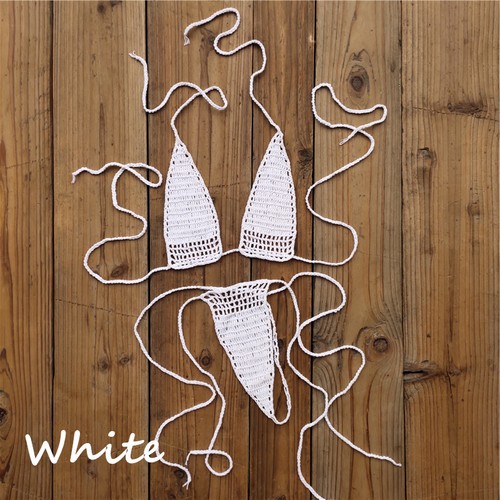 Hand Crochet Micro Swimwear Women Romance Sexy Mini Bikini Set Sunbathing Cotton - Picture 16 of 28