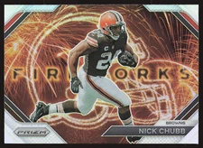 2023 Panini Prizm #F-13 Nick Chubb Fireworks Prizms Silver
