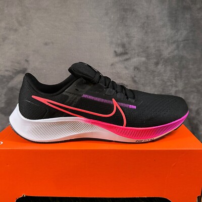 Nike Air Zoom Pegasus 38 Running Shoes Cushioned Black Pink Mens 11.5