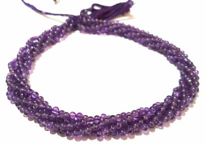 10 Strand Natural Amethyst Round Ball Smooth 4-4.5mm Loose Beads 12''inch