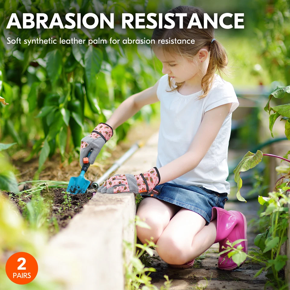 Vgo 2 pares de guantes para niños guantes de jardín legislación exterior patio guantes de trabajo (KID-MF3561) Foto 2 de 4