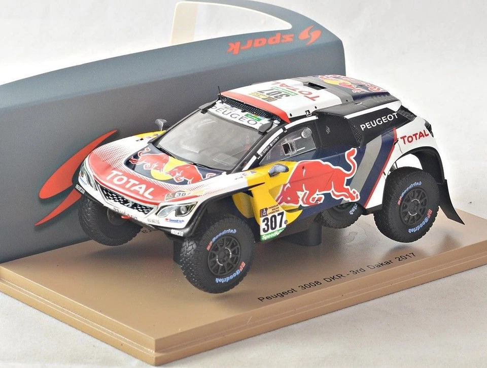 SPARK 1/43 MODELLINO AUTO PEUGEOT 3008 RED BULL RALLY DAKAR 2017 DIECAST NUOVO - Immagine 3 di 4