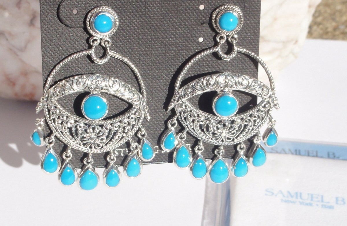 Turquoise Earrings Samuel B Jewelry Stud Earrings SAMUEL B BENHAM