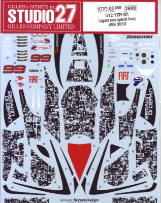 Studio 27 Decal 1/12 Yamaha YZR-M1 Laguna Seca Special '10