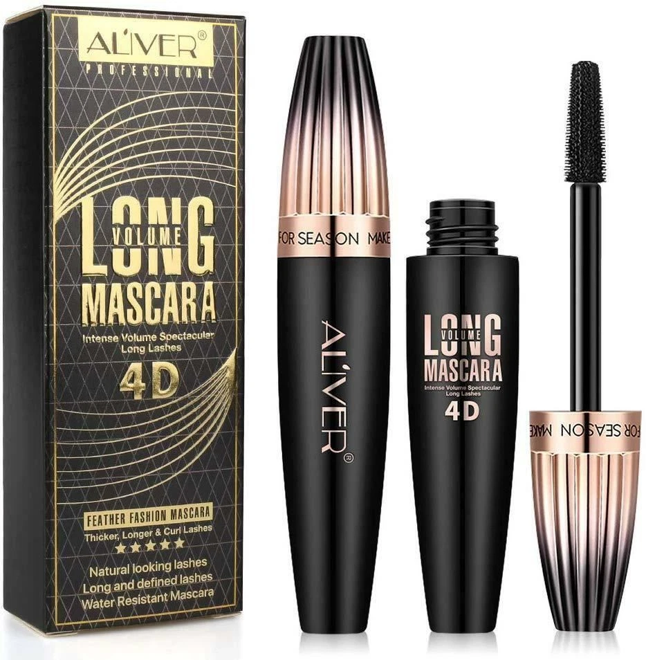 Schwarze 4D Seidenfaser Falsche Wimpern Mascara wasserfeste Wimpernverlängerung Volumen