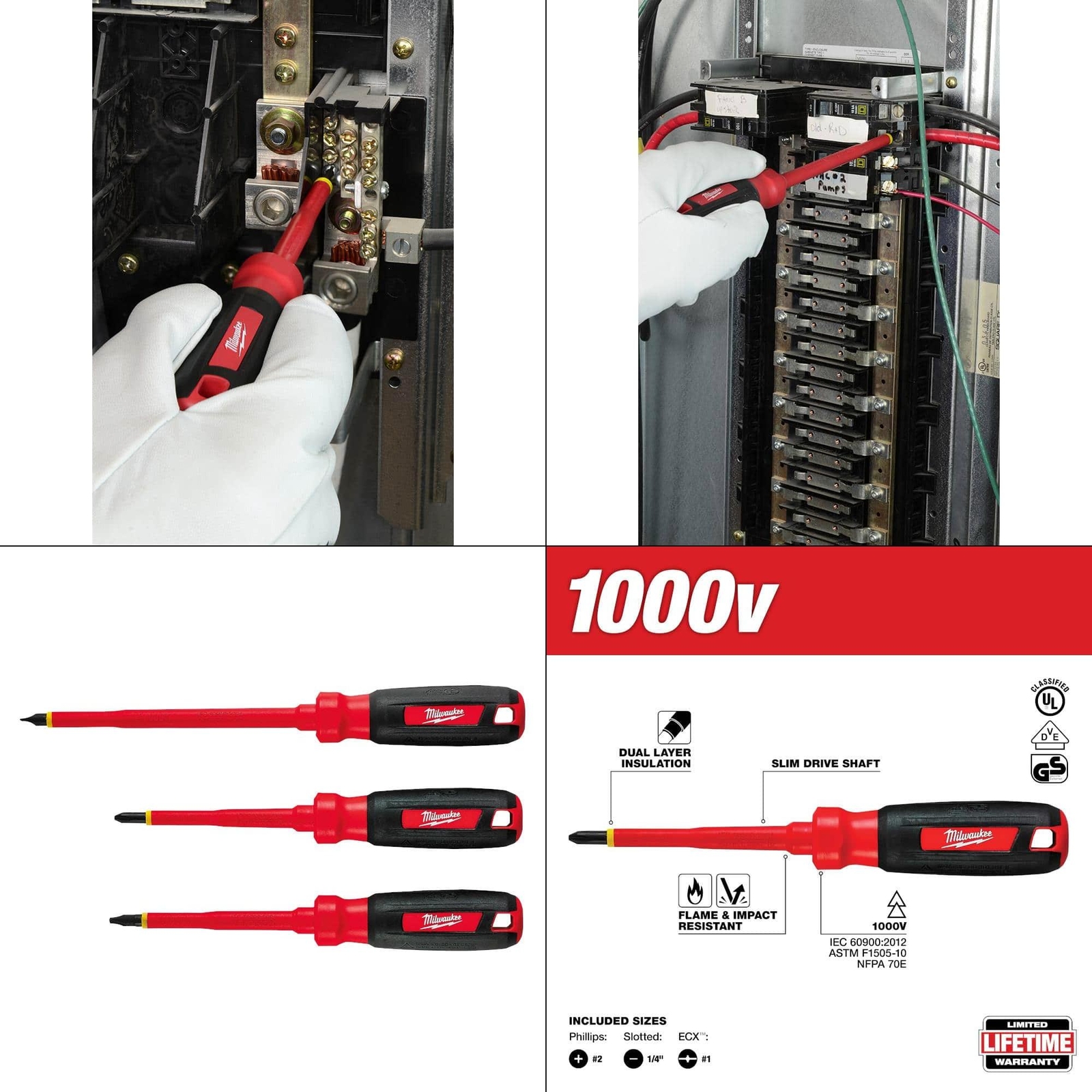 1000volt Insulated Screwdriver Set (3piece) Milwaukee Piece Electrician Ul 45242293766 eBay