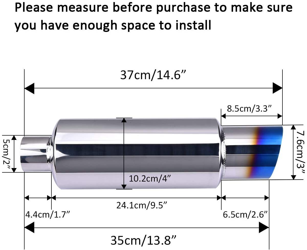 Evil Energy Uitlaat Tip Verbrande Uitlaat Universele 14.8 Lengte