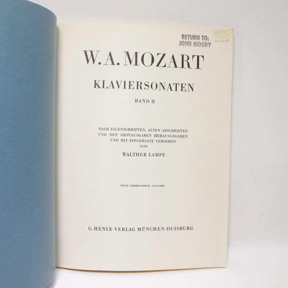 Mozart Klaviersonaten Band II Piano Sonatas Songbook Sheet Music Verlag - Image 4 of 4