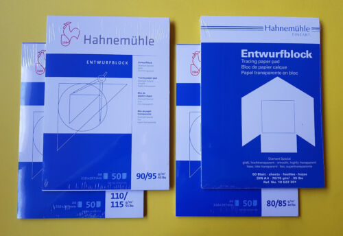 Bloc de conception Hahnemühle DIN A4 ou A3 bloc papier transparent g/m2 au choix ! - Photo 1/6