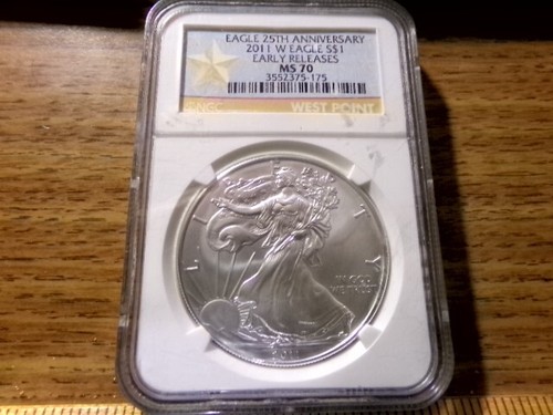 2011-W American Silver Eagle S$1 • 25th Anniversary • NGC MS70 • Early Releases