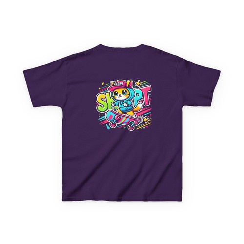 Kids Tee, Cool Skate Cat Shirt - Fun Gift for Boys and Girls, Playful Summer - Picture 3 of 51