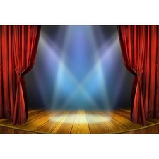 Red Curtain Stage Backdrop 7x5ft Vinyl Photography Background - Indoor Outdoor