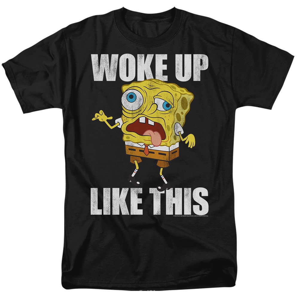 Spongebob squarepants - woke up like this meme - adult men t-shirt