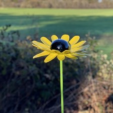 Handmade Metal Flower Mini Plant Stakes - Sunflower. Plant Pot Sticks. Outdoor