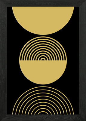 Gold Kreise Abstrakte Kunst Gerahmtes Wandbild Poster Leinwanddruck Bild