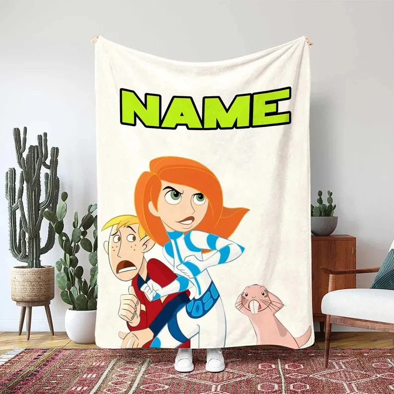 Disney Kim Possible Blanket, Ron Stoppable Best Friends Custom Fleece Blanket