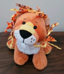 Ganz Webkinz Curly Lion Orange Yellow Stuffed Animal Plush 8-inch HM728 No Code
