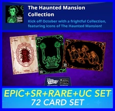 HAUNTED MANSION COLLECTION EPIC+SR+RARE+UC 72 CARD SET-TOPPS DISNEY COLLECT