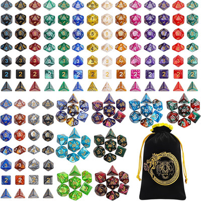DND Dice Sets - 26 X 7 Polyhedral Dice (182Pcs) with a Large Drawstring Bag Grea