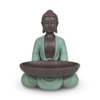 Buddha Figur 20Cm GrüN Braun Zen Feng Shui Deko Entspannung Geschenkidee