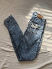 Rare Big Star Janae Skinny Jeans Sz 25 Low Rise Distressed Raw Hem Light Wash — photo 1
