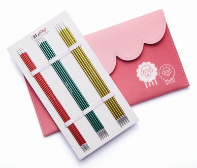 KnitPro Zing Starter Nadelspiel Set 20cm / 6 Größen 2,5mm - 5mm Aluminium