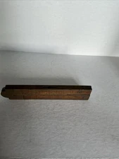 ANTIQUE STEPHENS & Co WOOD AND BRASS FOLDING RULER LEVEL ANGLE 12” #36