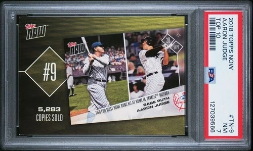 2018 TOPPS NOW TOP 10 #TN-9 AARON JUDGE PSA 7 YANKEES BABE RUTH