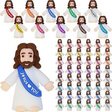 50 Pcs Mini Jesus Figures Jesus Loves You Original Design Jesus Toys Little Jes