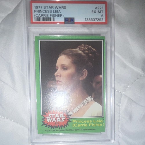 Topps 1977 Star Wars #221 Princess Leia (Carrie Fisher) Base Set PSA 6